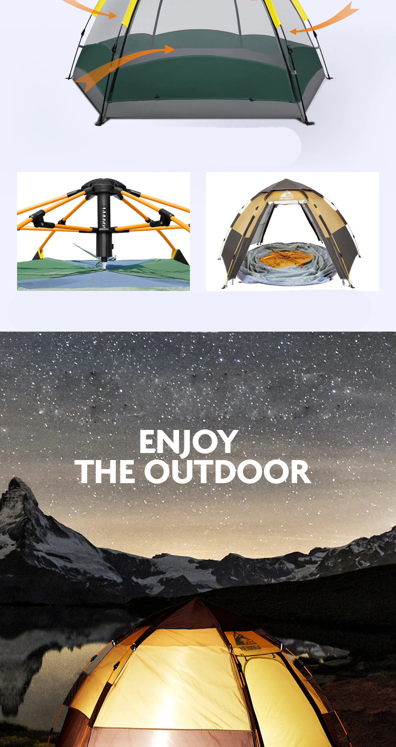 Cheap Goat Tents Automatic Tent Outdoor 3 4 Person Large Family Double Deck Tent Anti UV Waterproof Camping Beach Tent Fishing Hiking Picnic Tents 